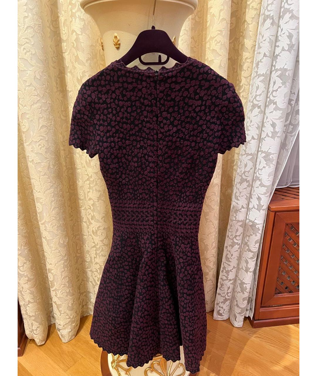 ALAIA Бордовое вискозное коктейльное платье, фото 2