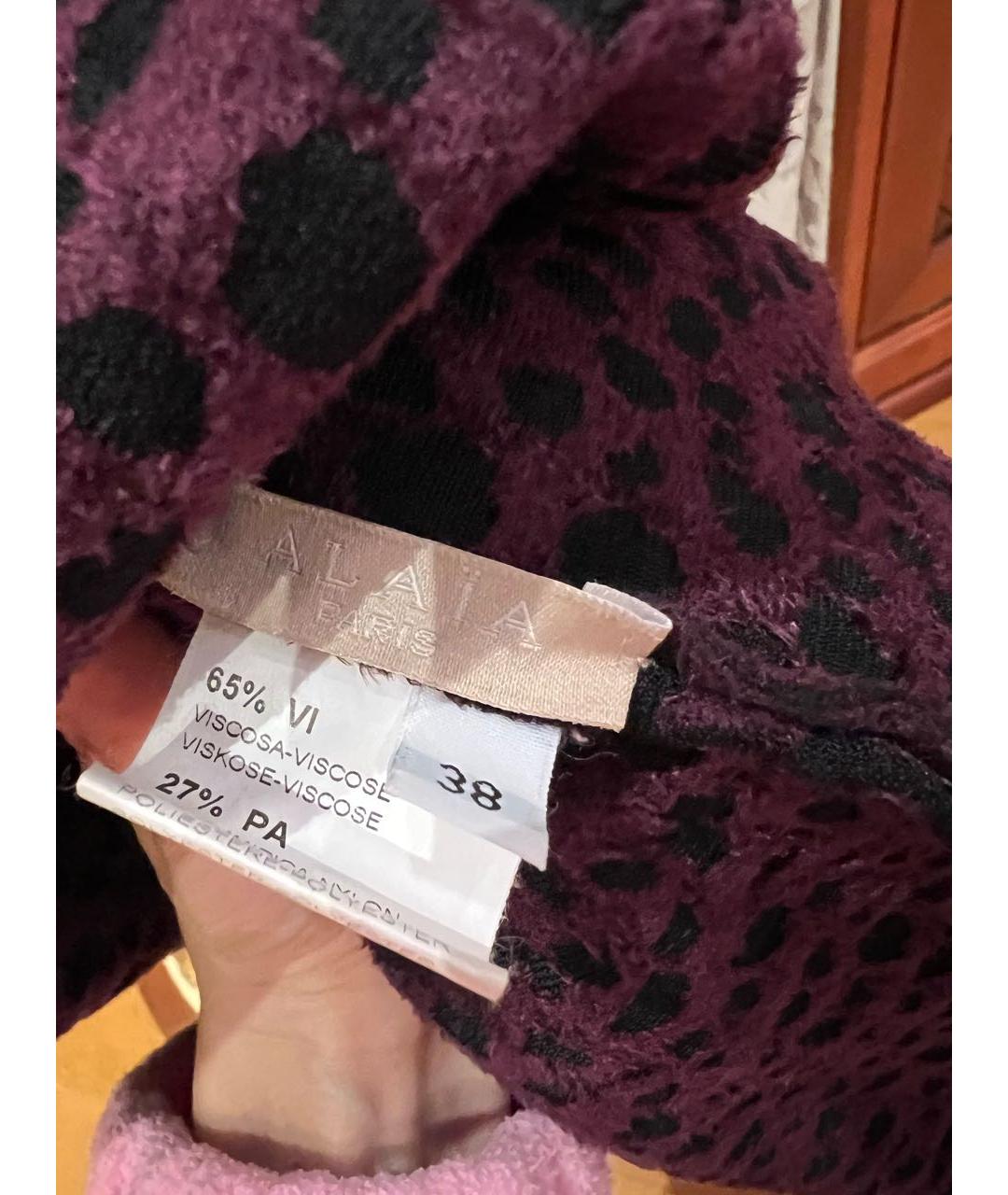 ALAIA Бордовое вискозное коктейльное платье, фото 3