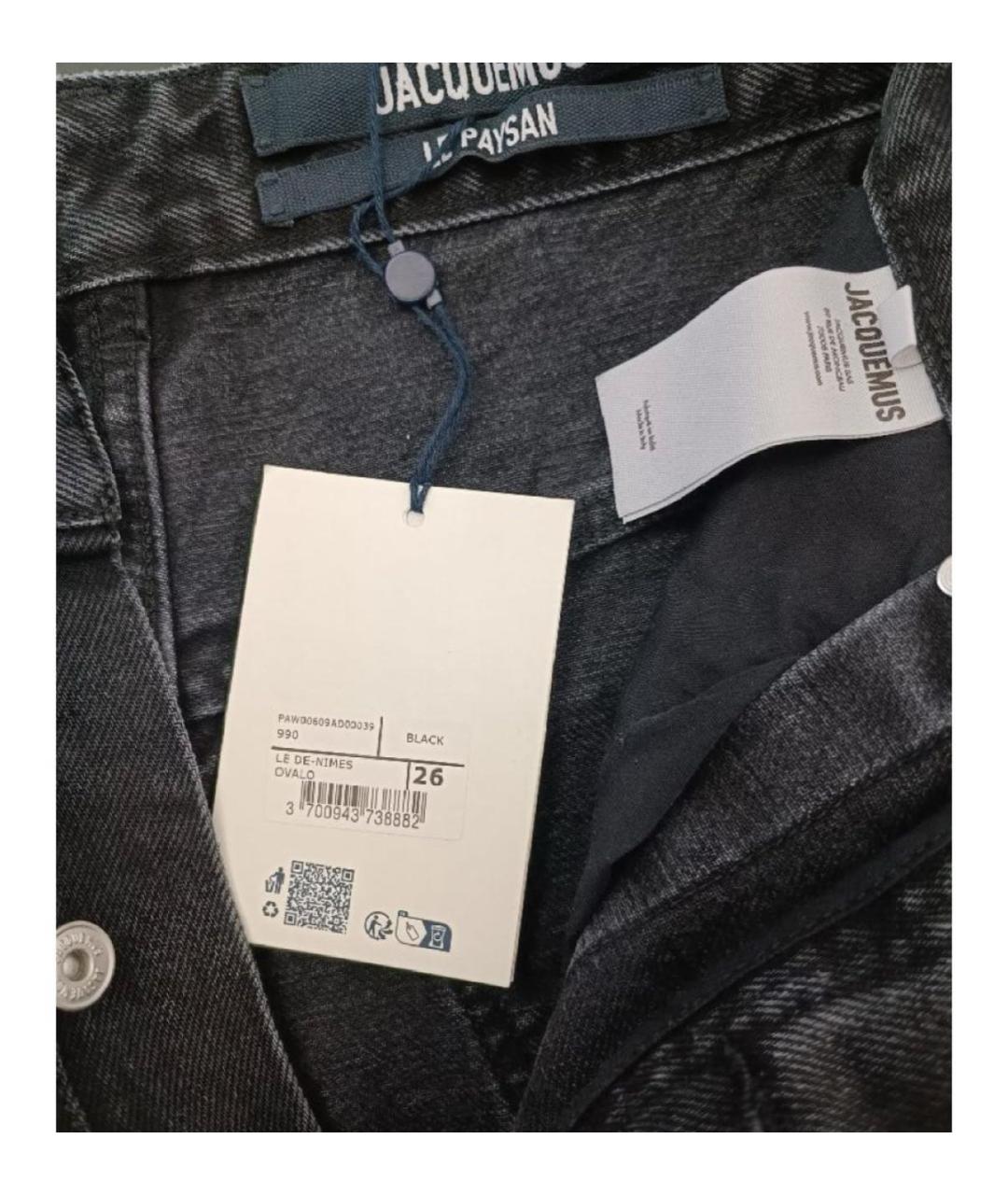 JACQUEMUS Черные хлопковые прямые джинсы, фото 3