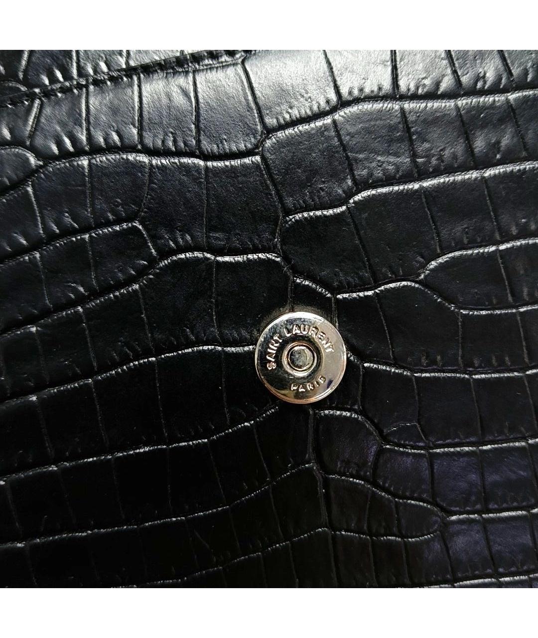 SAINT LAURENT Черная кожаная сумка через плечо, фото 8