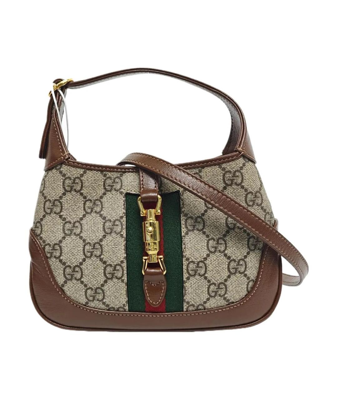 GUCCI Коричневая кожаная сумка с короткими ручками, фото 1