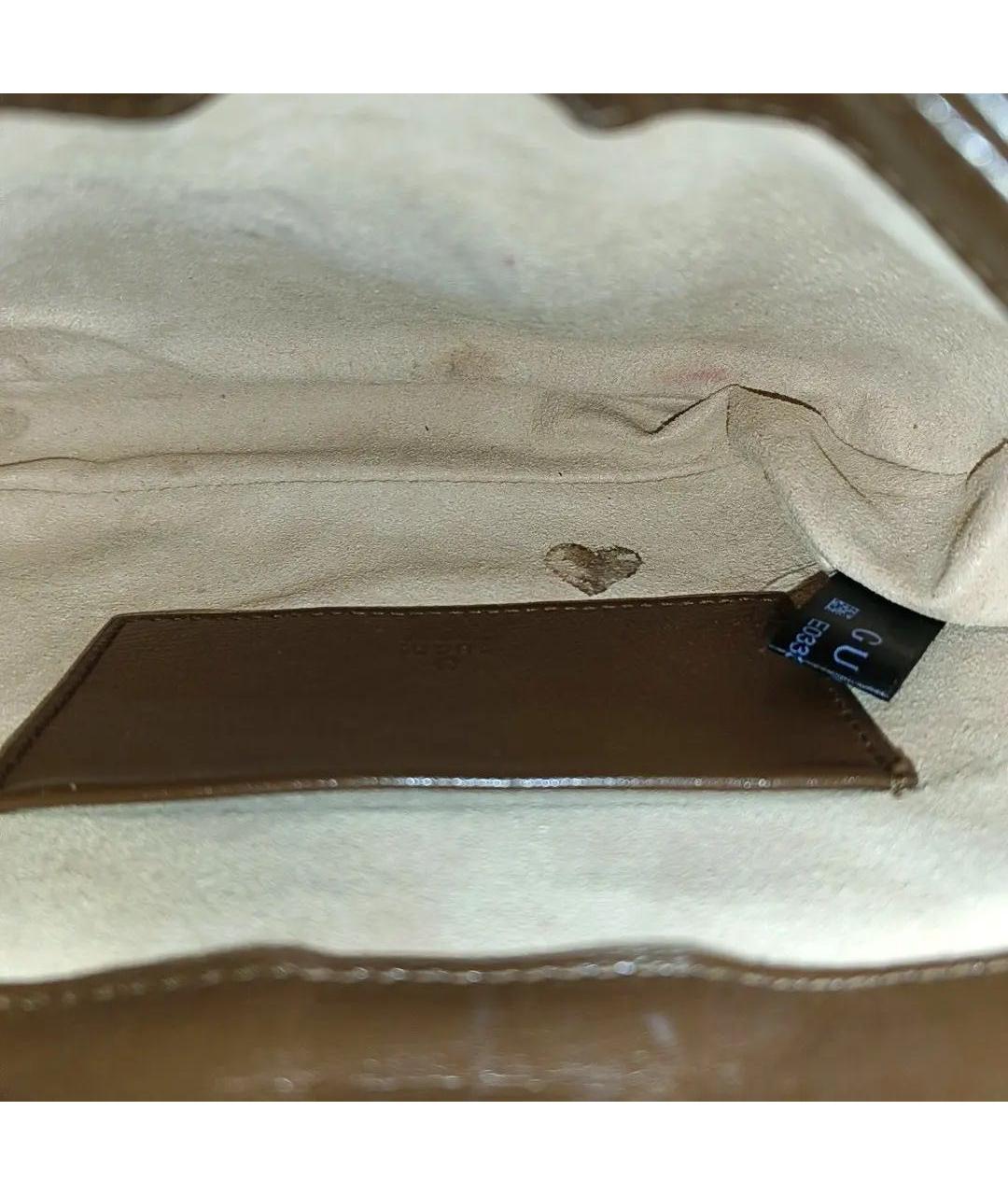 GUCCI Коричневая кожаная сумка с короткими ручками, фото 5