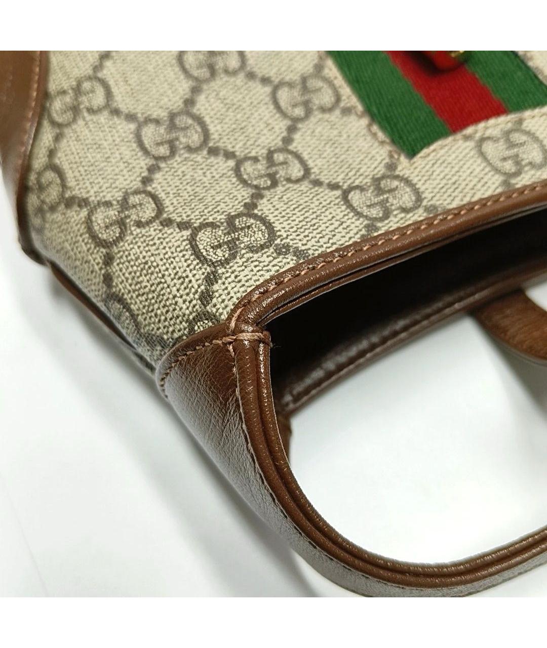 GUCCI Коричневая кожаная сумка с короткими ручками, фото 7
