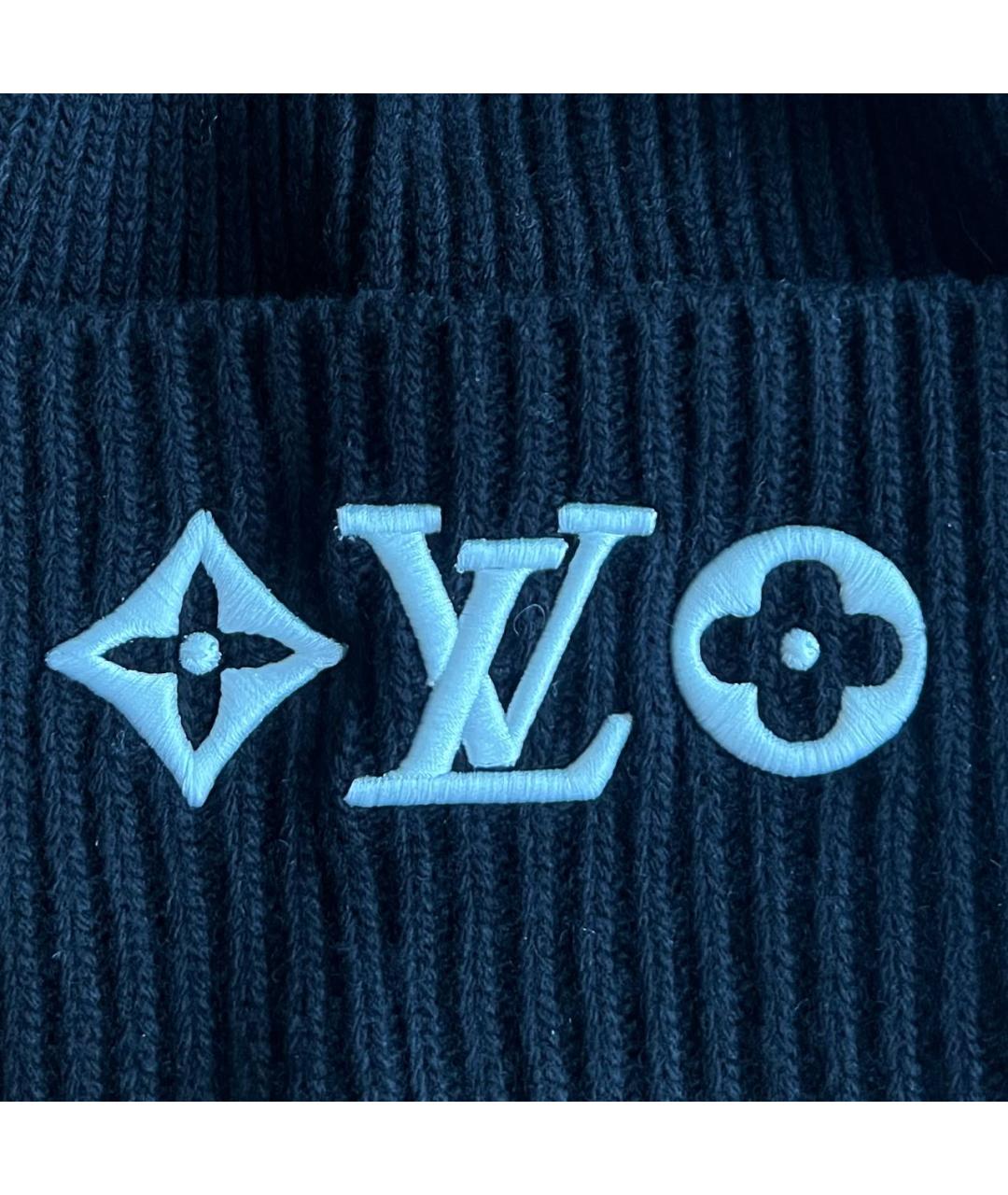 LOUIS VUITTON Черная шерстяная шапка, фото 3