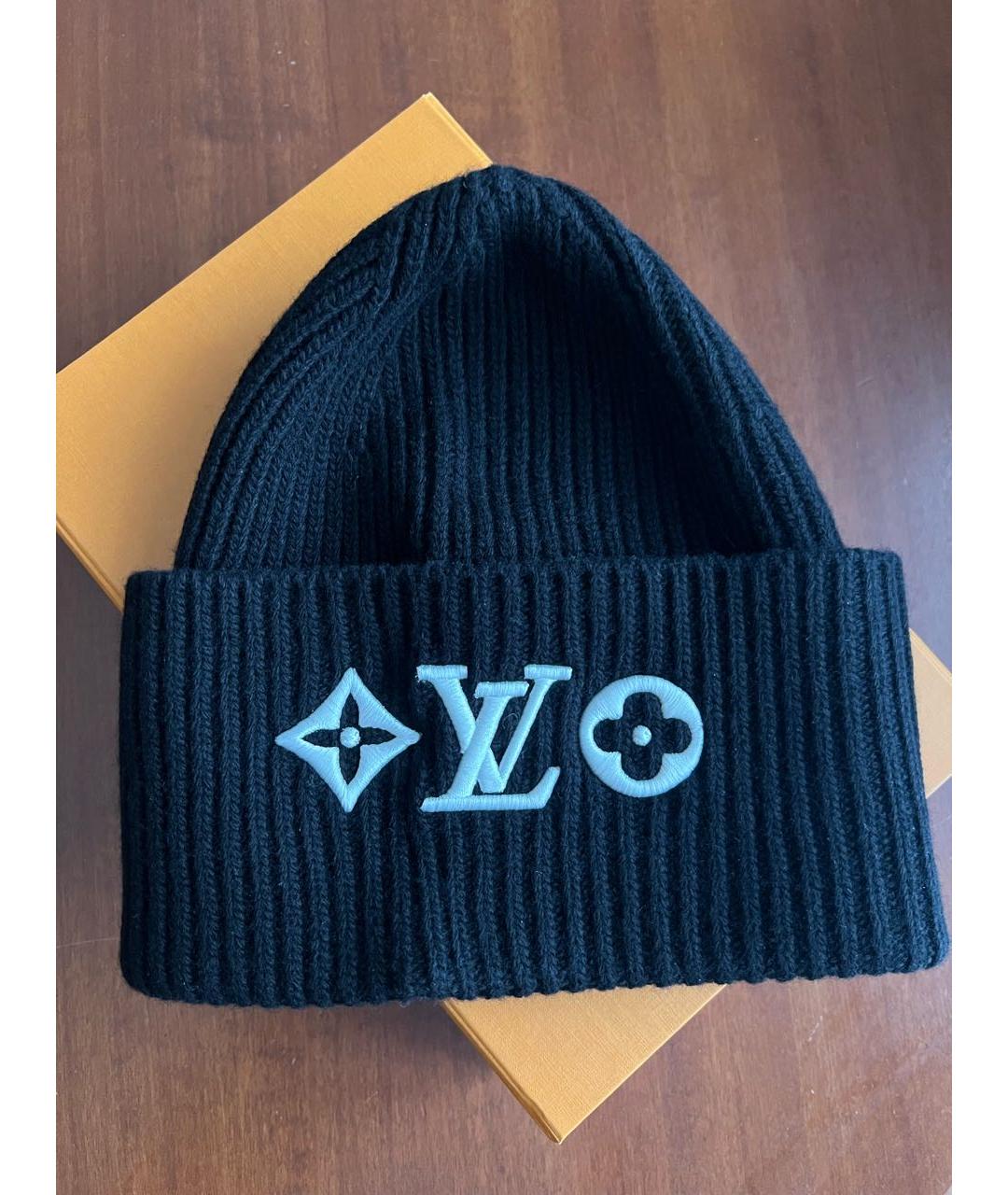 LOUIS VUITTON Черная шерстяная шапка, фото 5