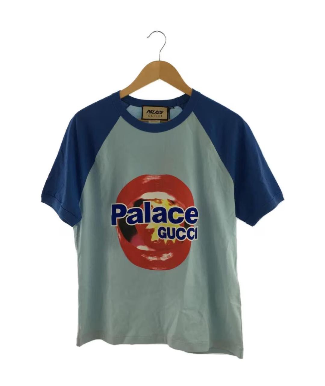 PALACE Синяя хлопковая футболка, фото 5