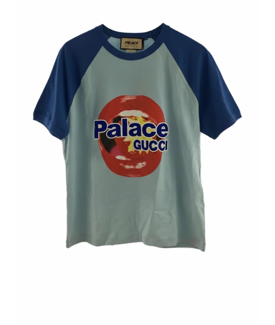 PALACE Синяя хлопковая футболка, фото 1