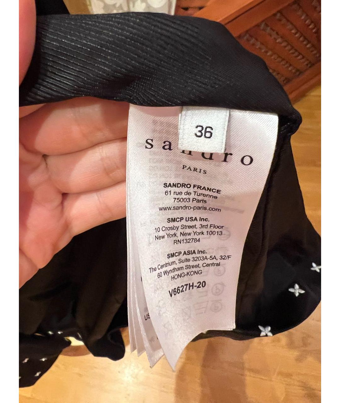 SANDRO Черный вискозный костюм с брюками, фото 4