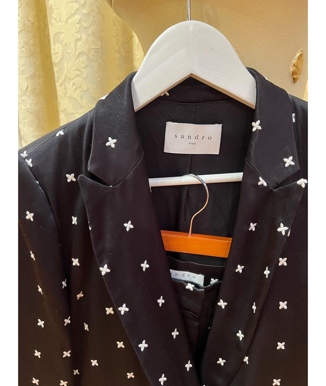 SANDRO Черный вискозный костюм с брюками, фото 3