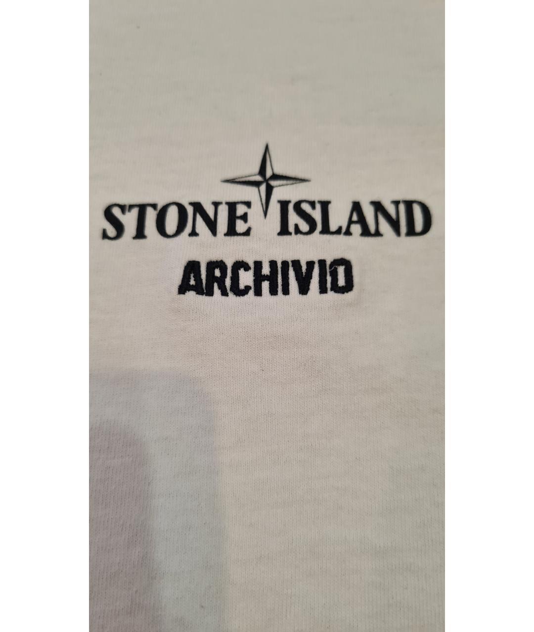STONE ISLAND Белая хлопковая футболка, фото 6