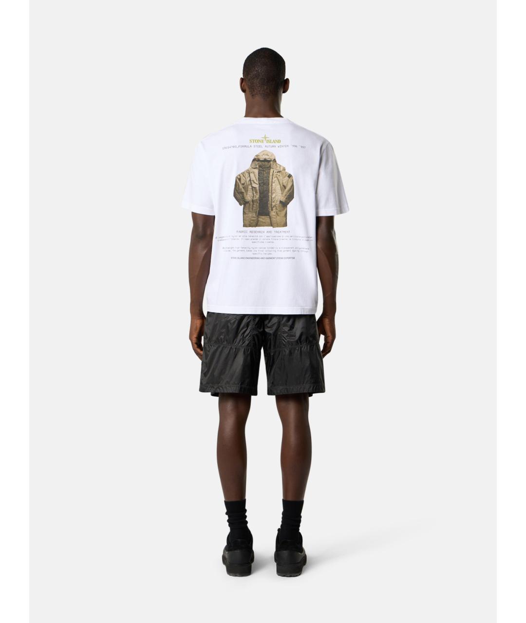 STONE ISLAND Белая хлопковая футболка, фото 3