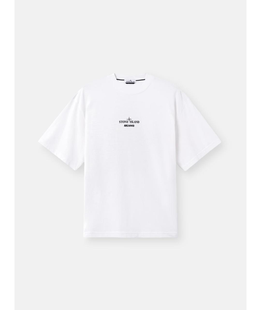 STONE ISLAND Белая хлопковая футболка, фото 10