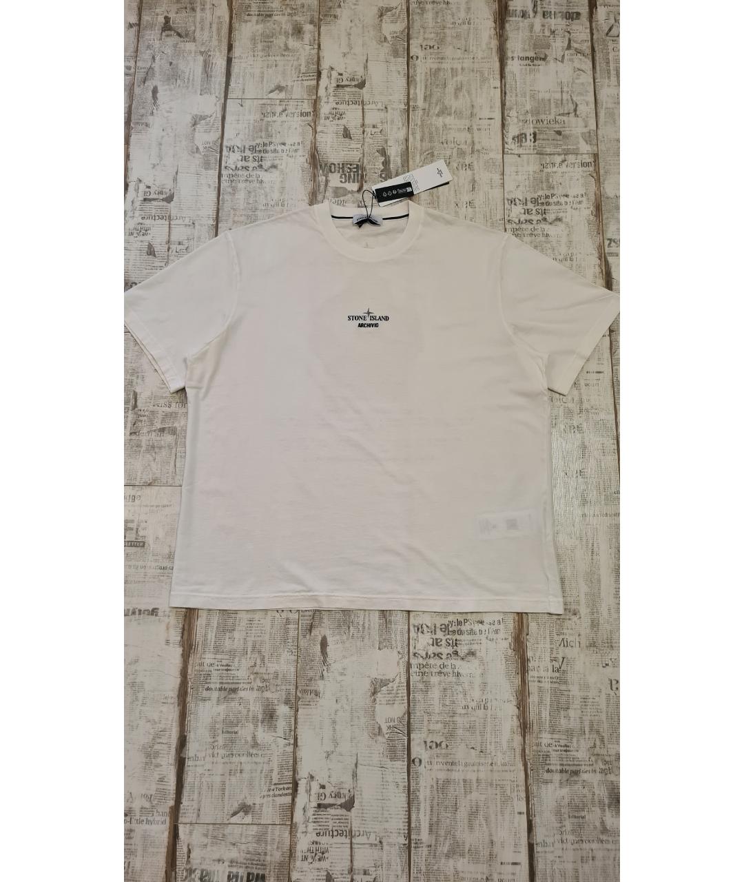 STONE ISLAND Белая хлопковая футболка, фото 5