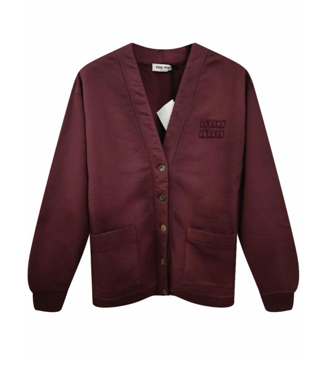 MIU MIU Бордовый хлопковый кардиган, фото 8