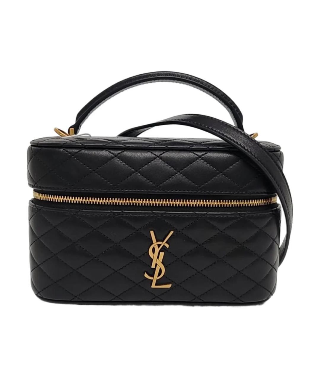 SAINT LAURENT Черная кожаная сумка через плечо, фото 1