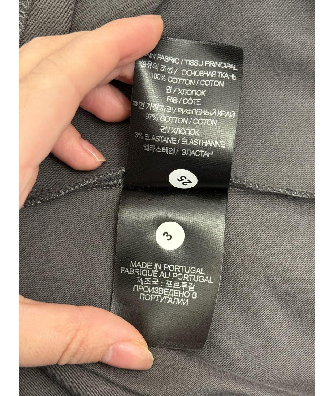 VETEMENTS Антрацитовая хлопковая футболка, фото 4