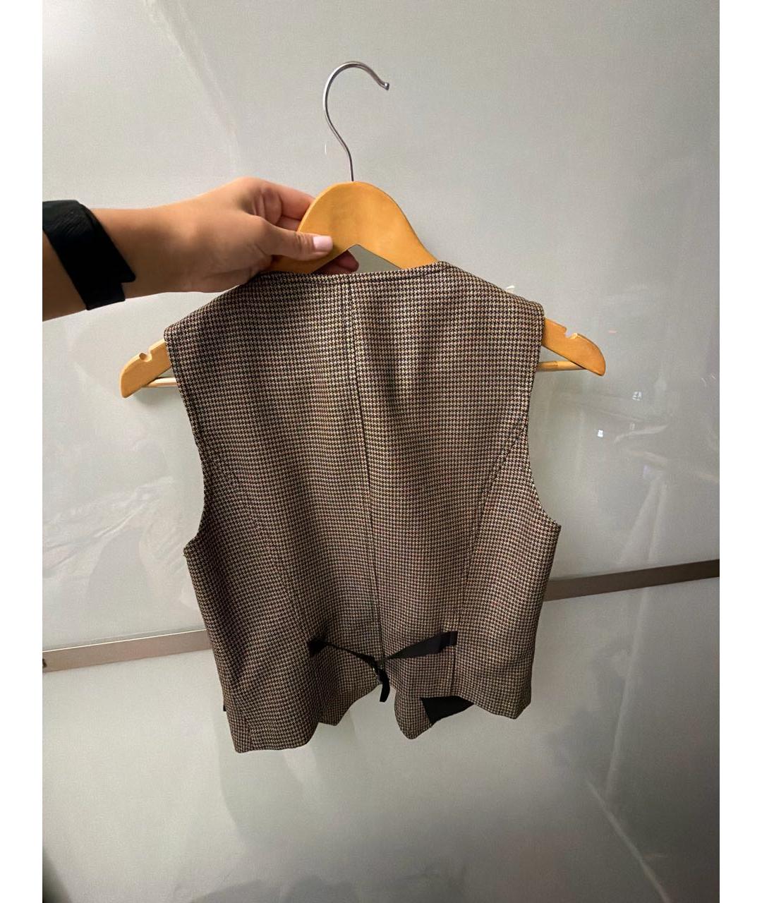 PINKO Коричневый шерстяной жилет, фото 2