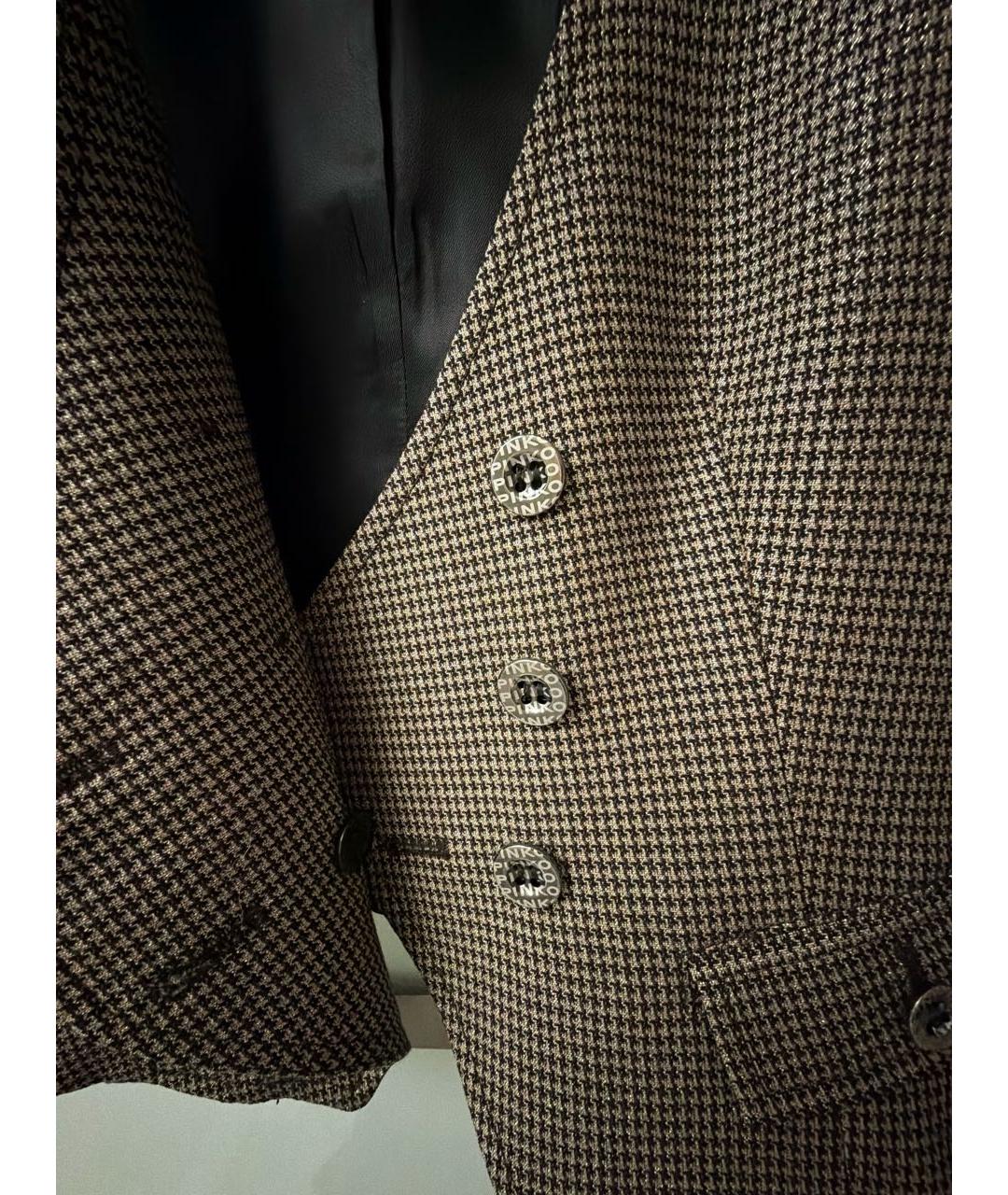 PINKO Коричневый шерстяной жилет, фото 4