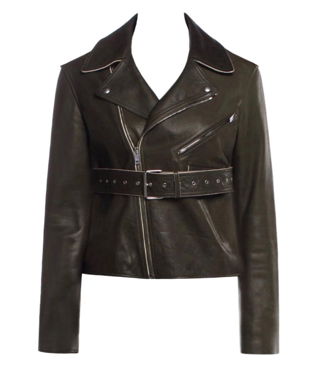 CELINE Хаки кожаная куртка, фото 1