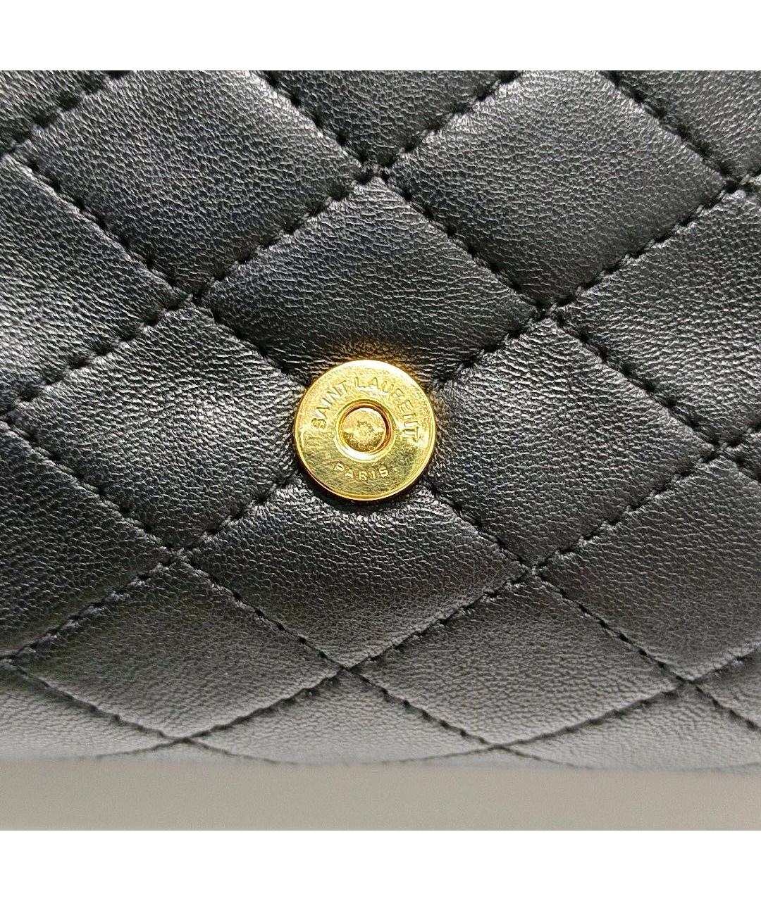 SAINT LAURENT Черная кожаная сумка через плечо, фото 6