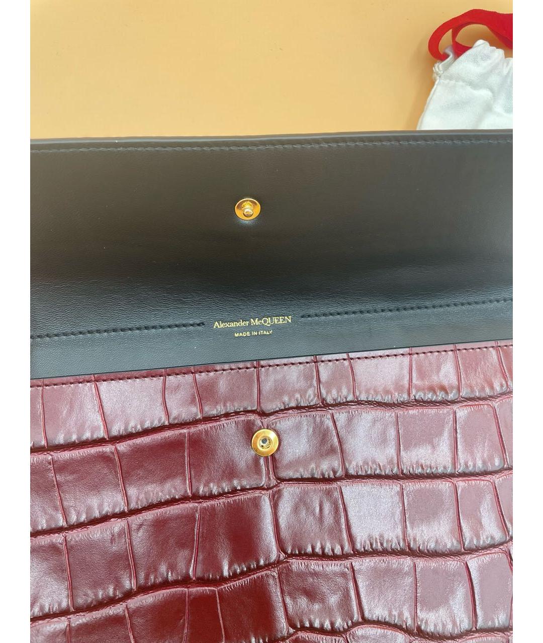 ALEXANDER MCQUEEN Бордовая кожаная папка для документов, фото 6