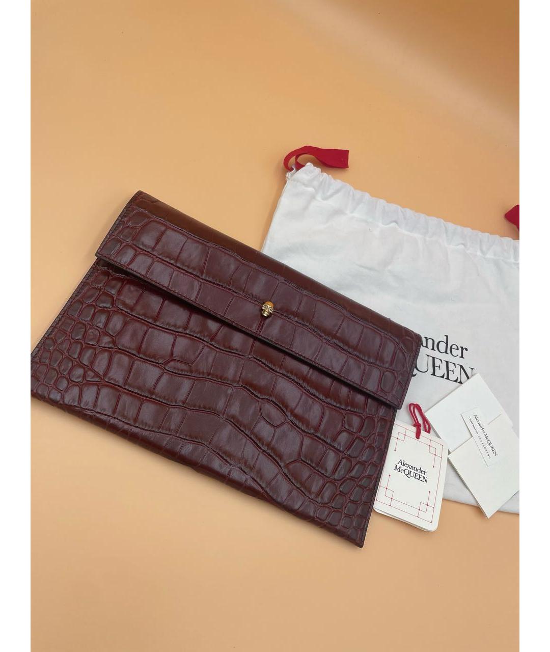 ALEXANDER MCQUEEN Бордовая кожаная папка для документов, фото 2