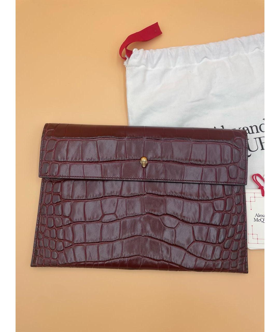 ALEXANDER MCQUEEN Бордовая кожаная папка для документов, фото 8