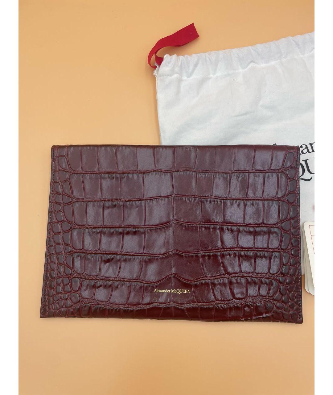 ALEXANDER MCQUEEN Бордовая кожаная папка для документов, фото 4