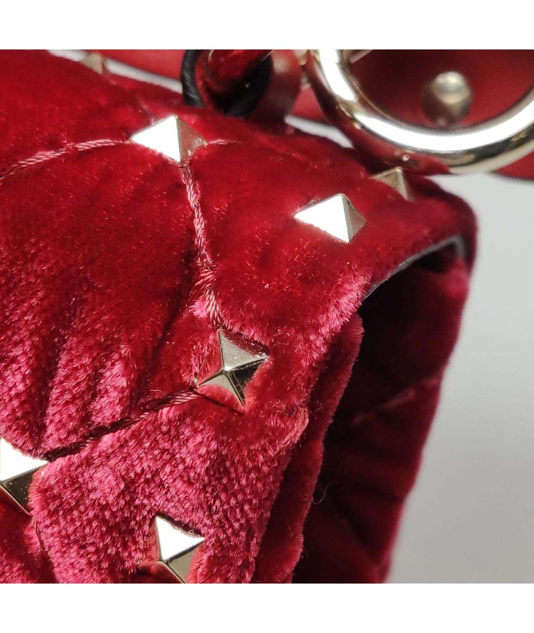 VALENTINO Красная бархатная сумка через плечо, фото 8