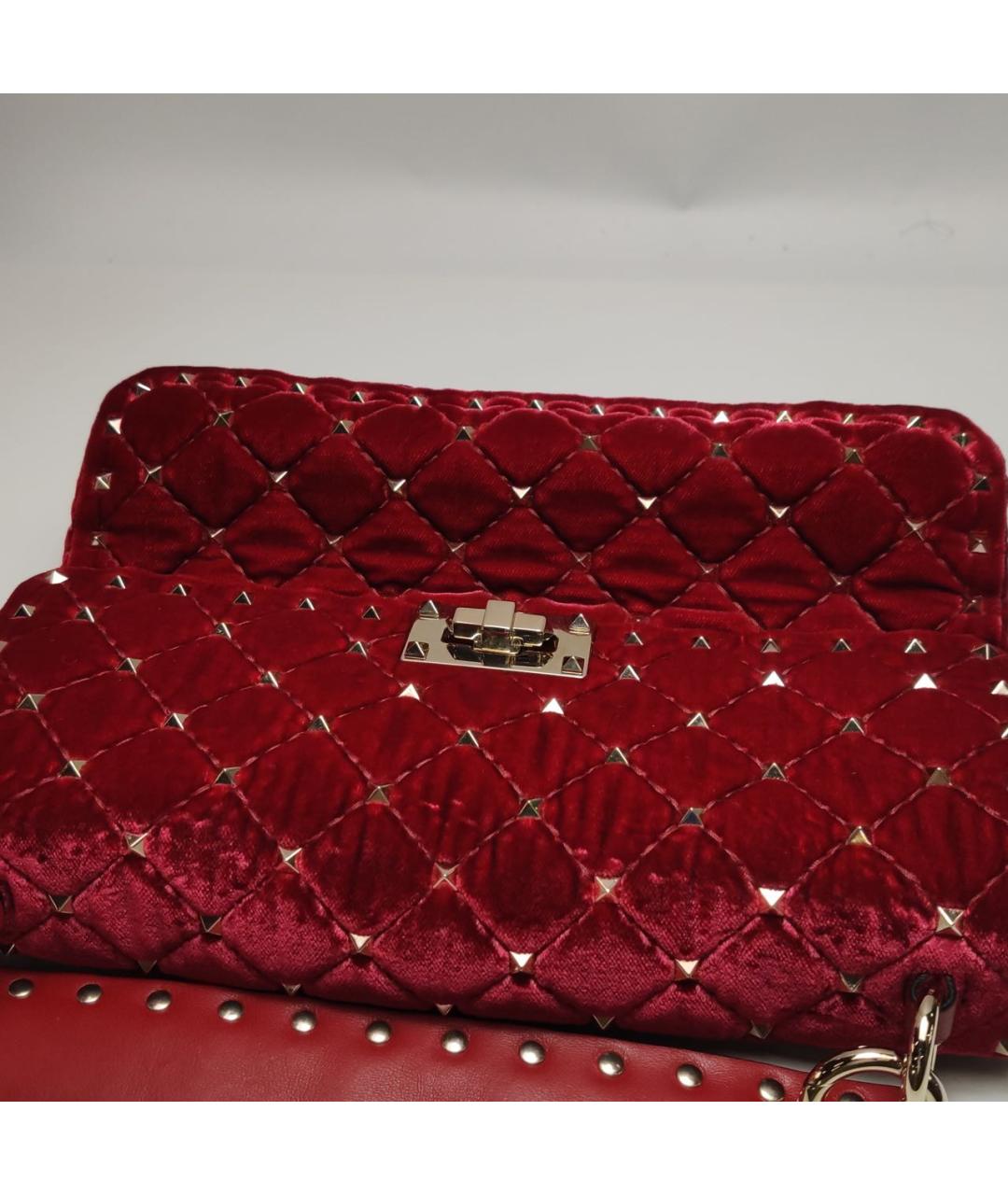 VALENTINO Красная бархатная сумка через плечо, фото 7