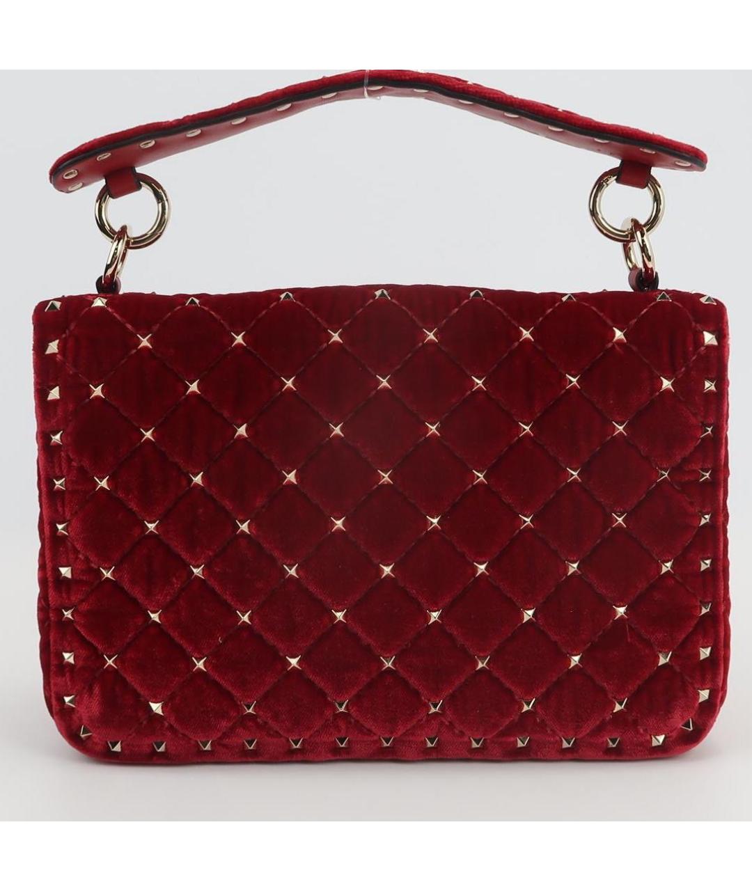 VALENTINO Красная бархатная сумка через плечо, фото 4
