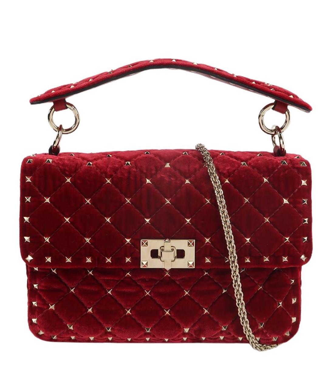 VALENTINO Красная бархатная сумка через плечо, фото 9