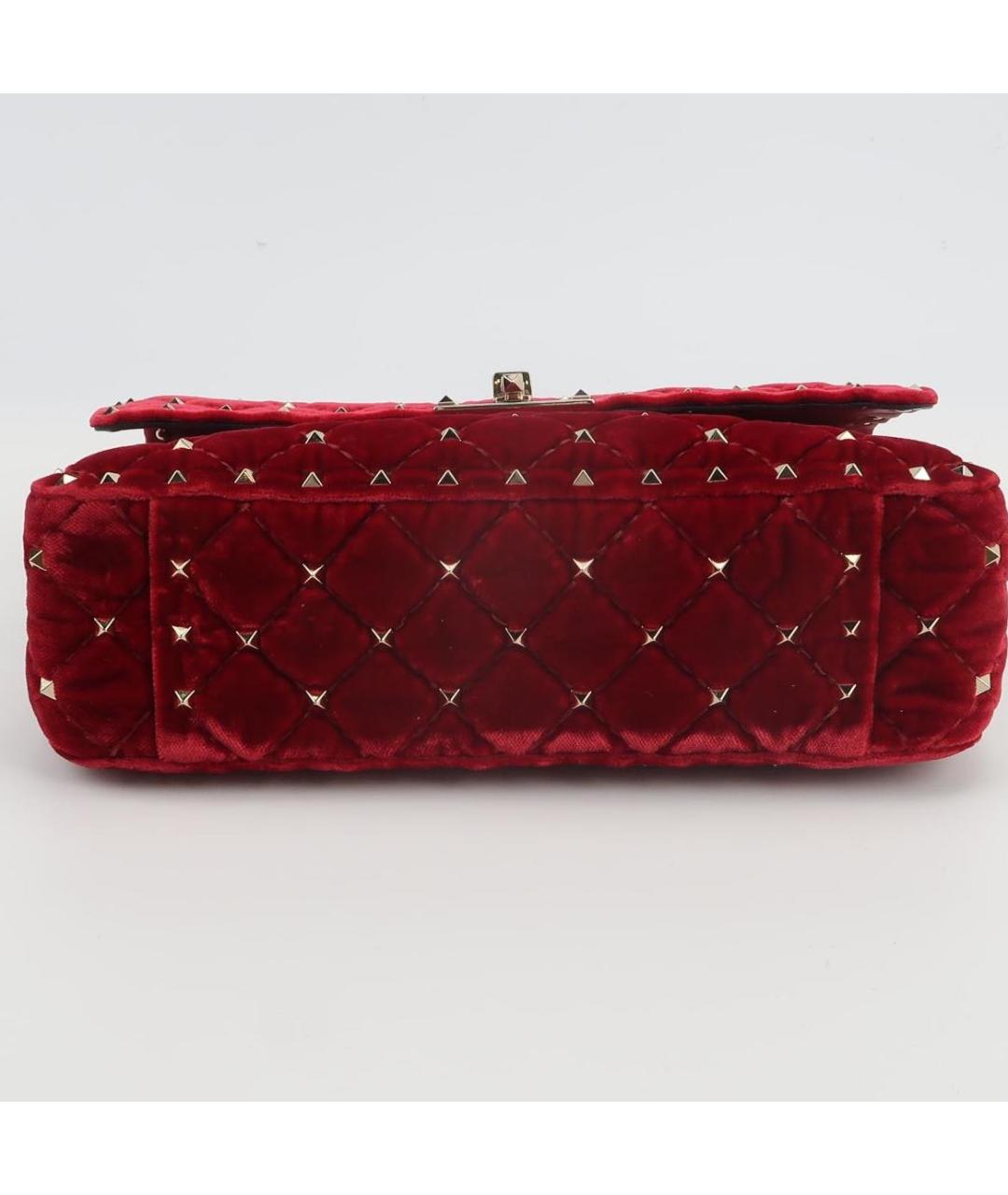 VALENTINO Красная бархатная сумка через плечо, фото 5