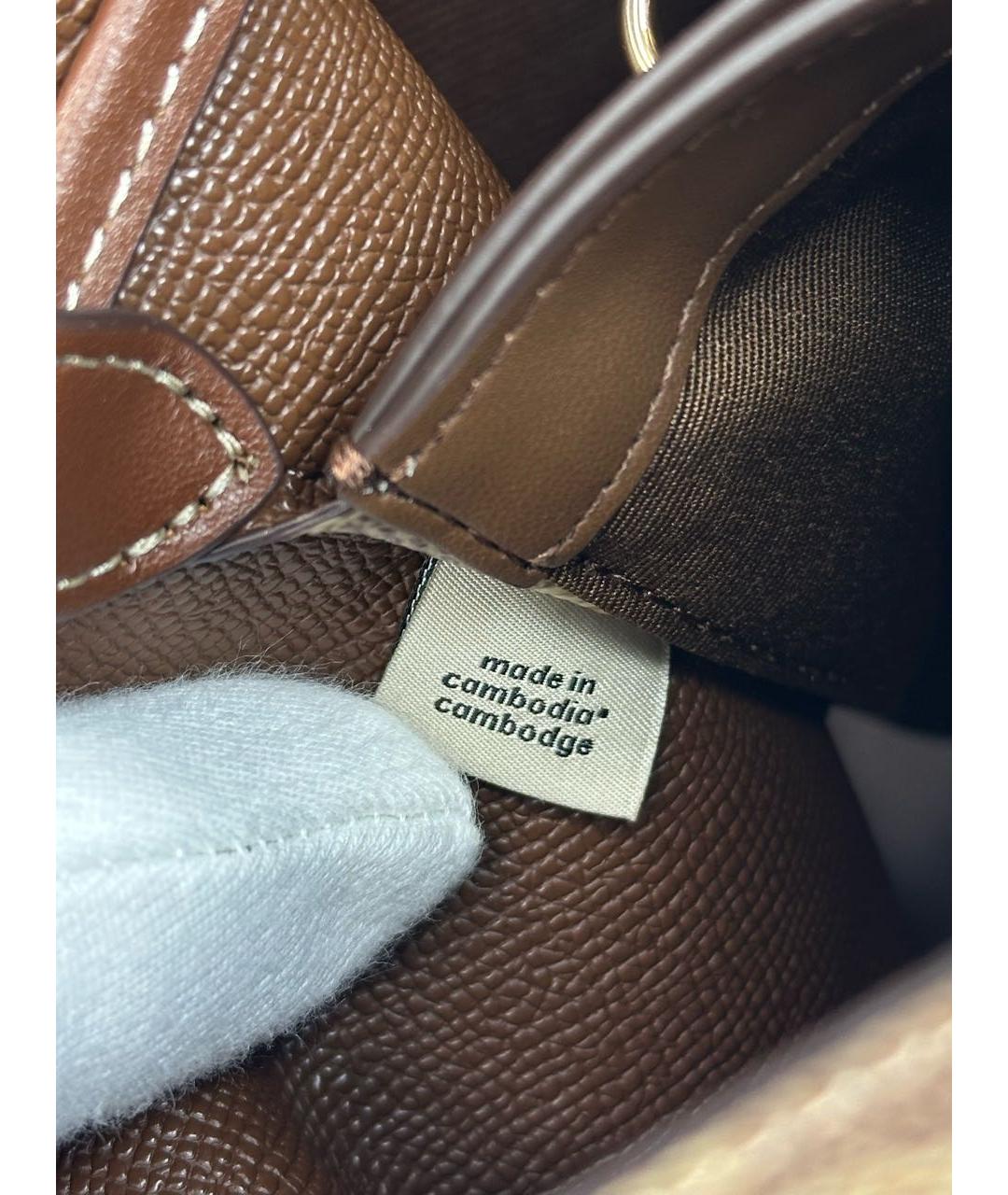 COACH Коричневая кожаная сумка через плечо, фото 7