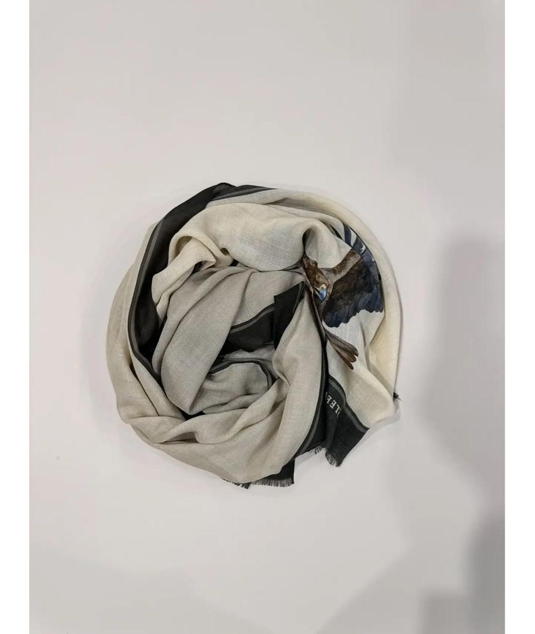 STEFANO RICCI Бежевый кашемировый шарф, фото 7