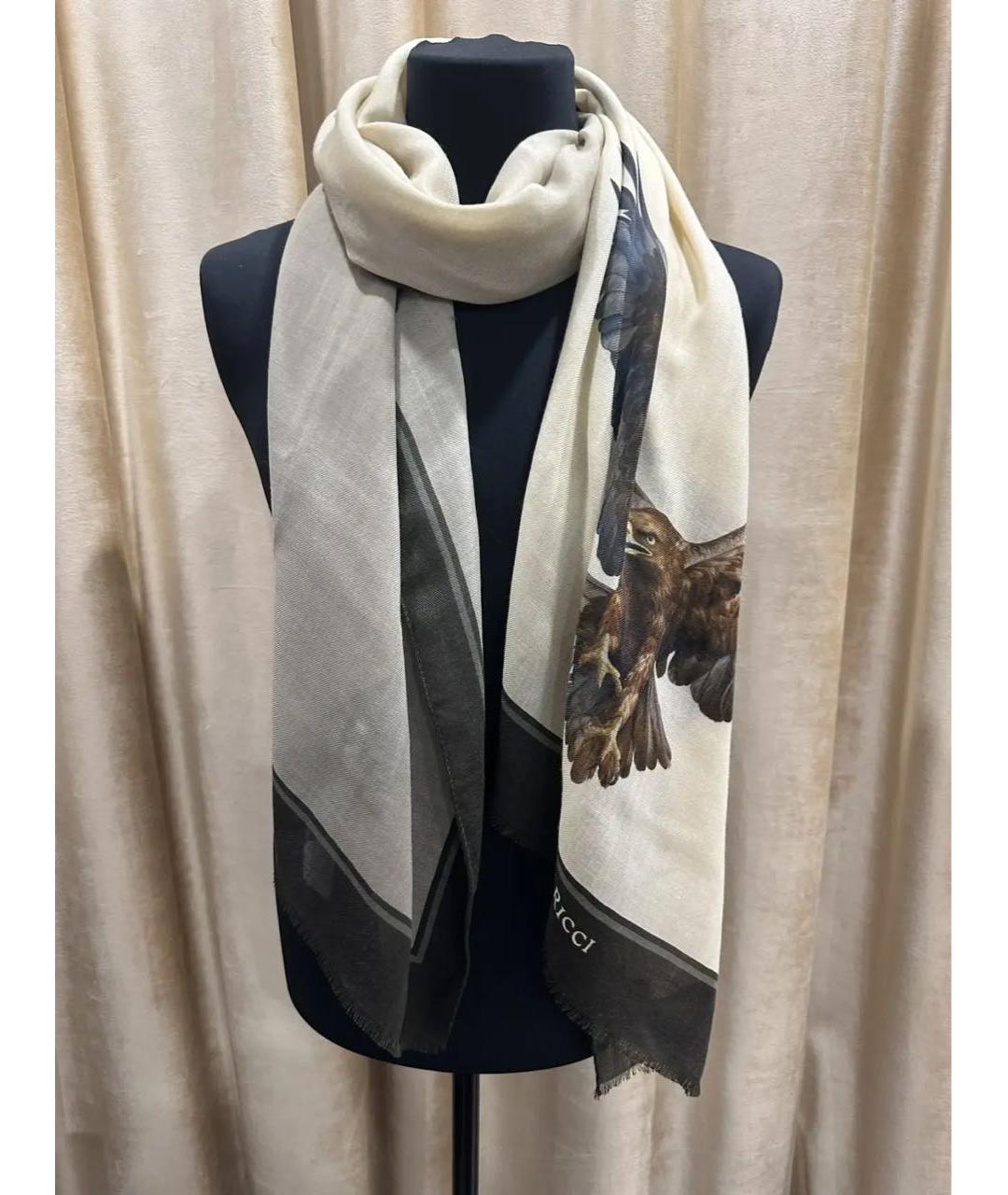 STEFANO RICCI Бежевый кашемировый шарф, фото 6