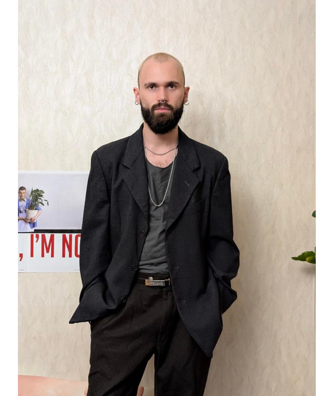 EMPORIO ARMANI Серый шерстяной пиджак, фото 6