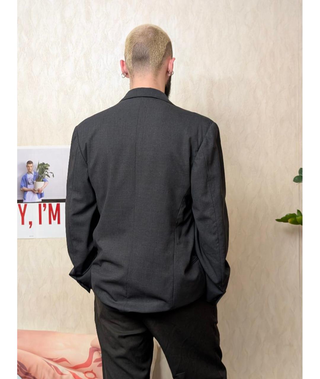 EMPORIO ARMANI Серый шерстяной пиджак, фото 7