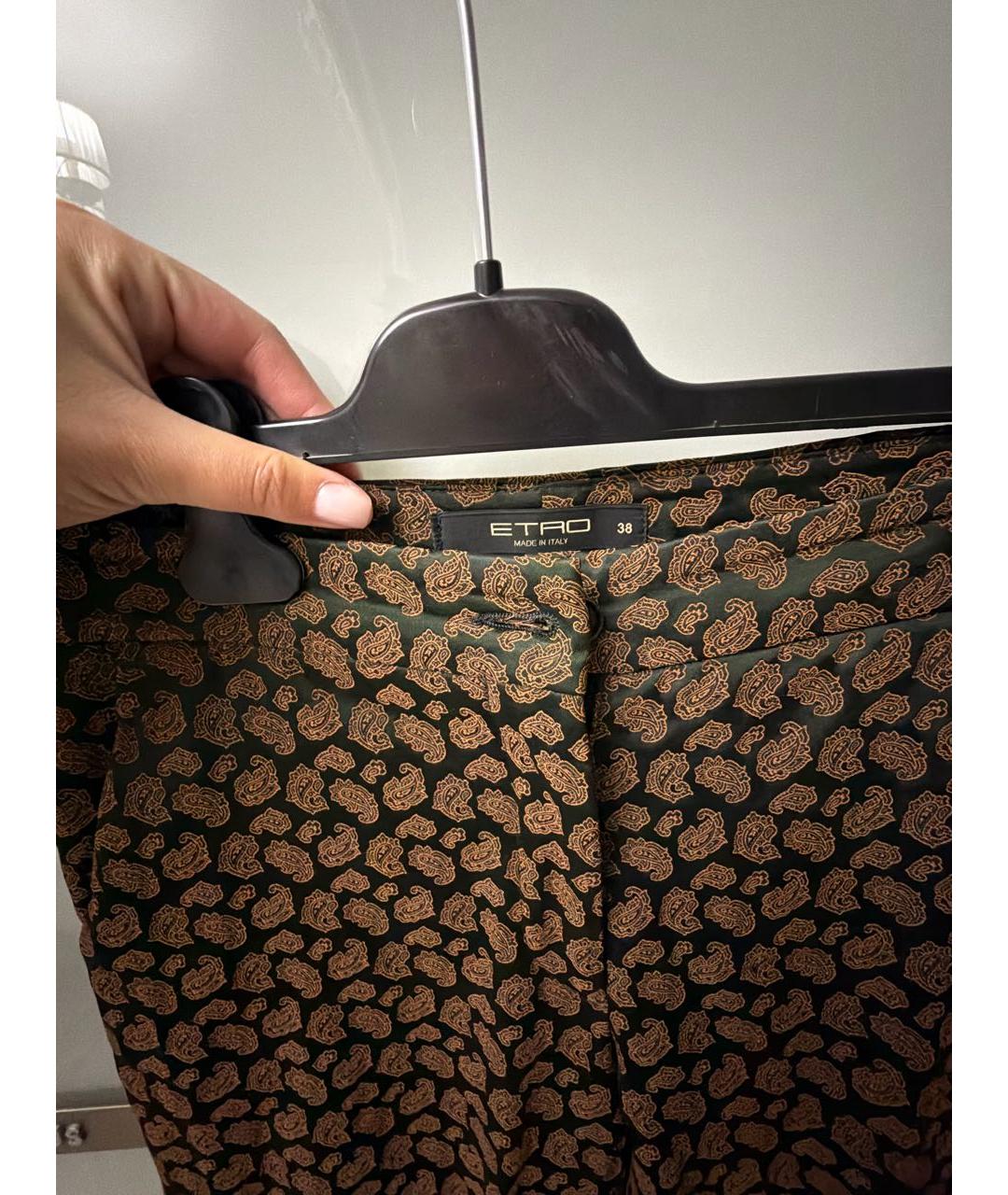 ETRO Зеленые вискозные прямые брюки, фото 3