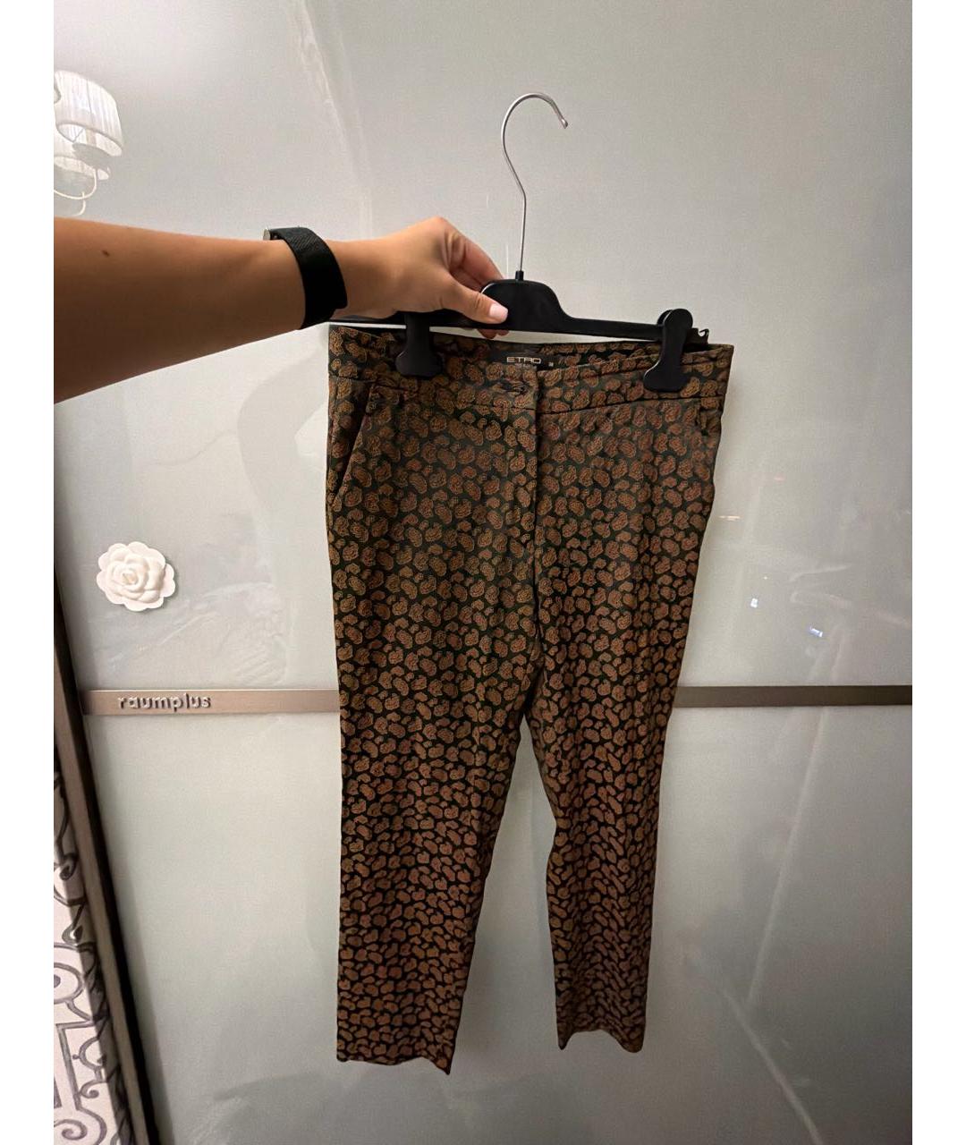 ETRO Зеленые вискозные прямые брюки, фото 5