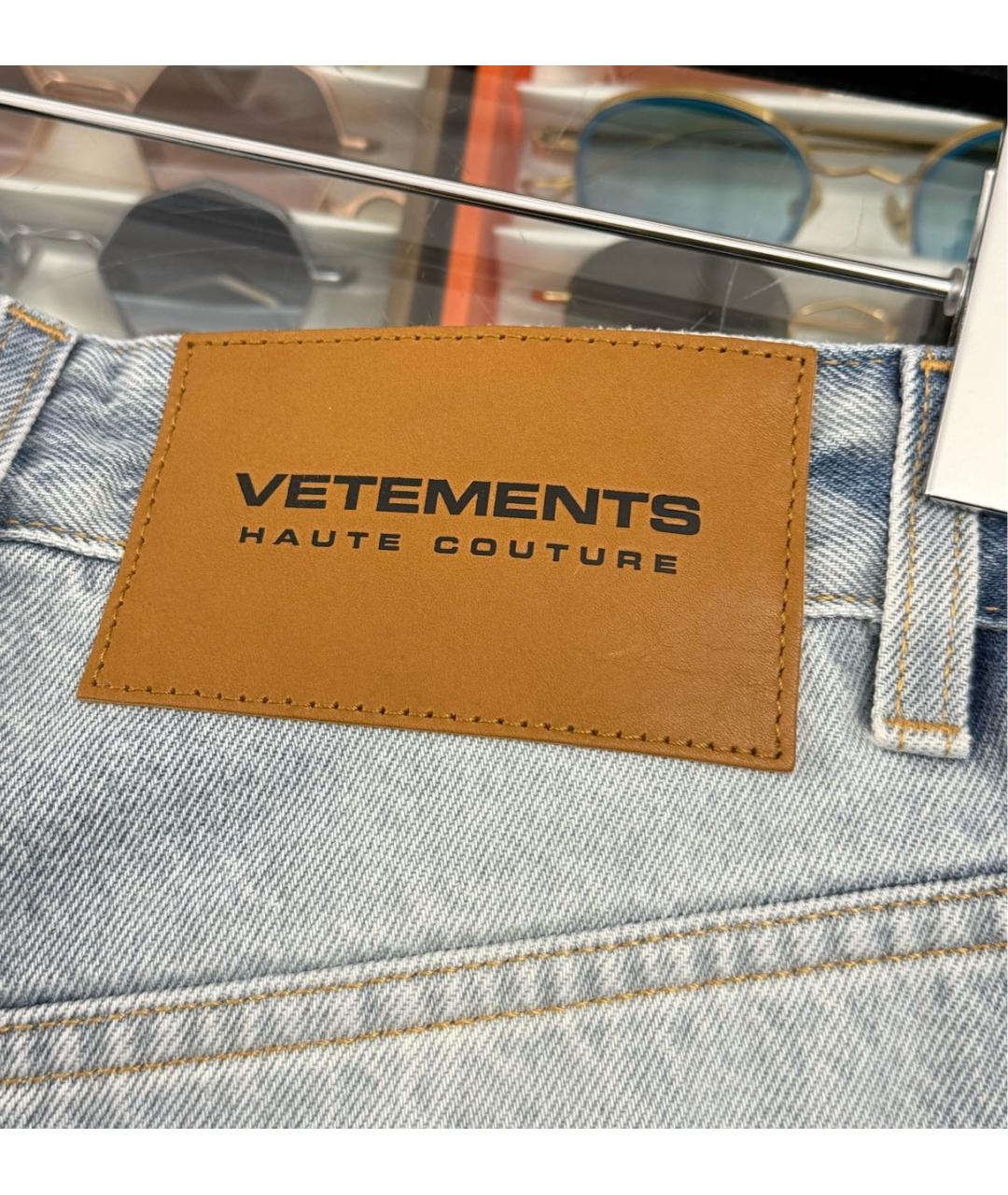VETEMENTS Голубые хлопковые прямые джинсы, фото 3