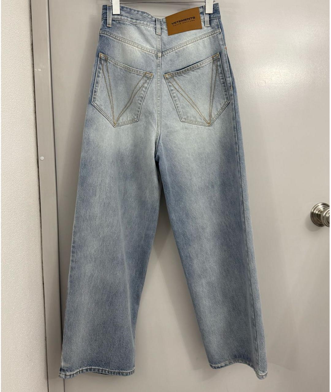 VETEMENTS Голубые хлопковые прямые джинсы, фото 2