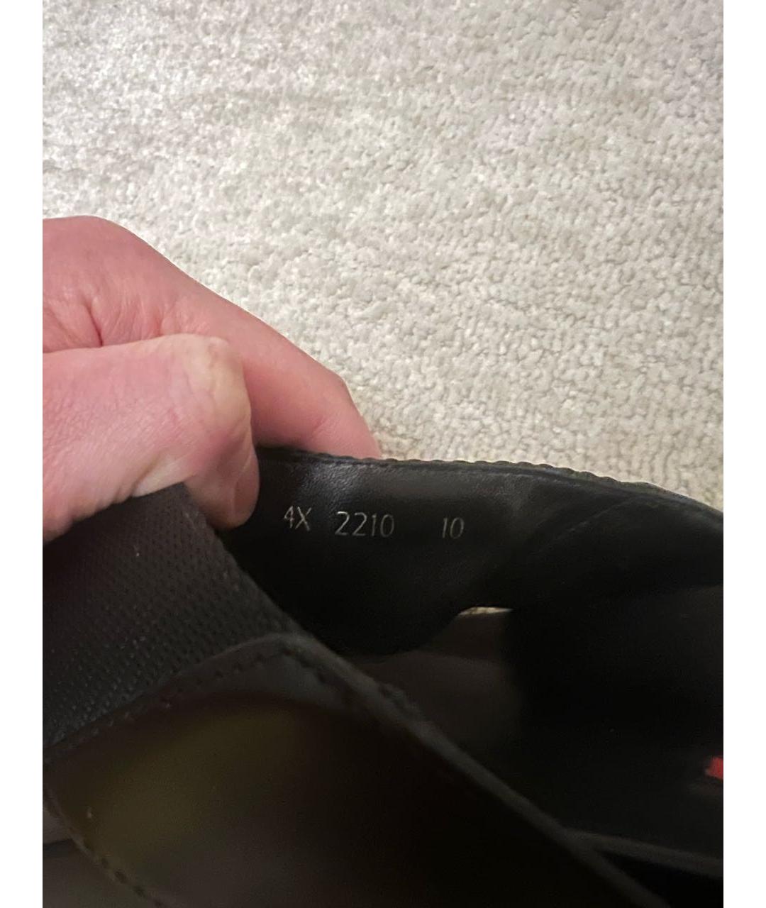 PRADA Черные текстильные шлепанцы, фото 4