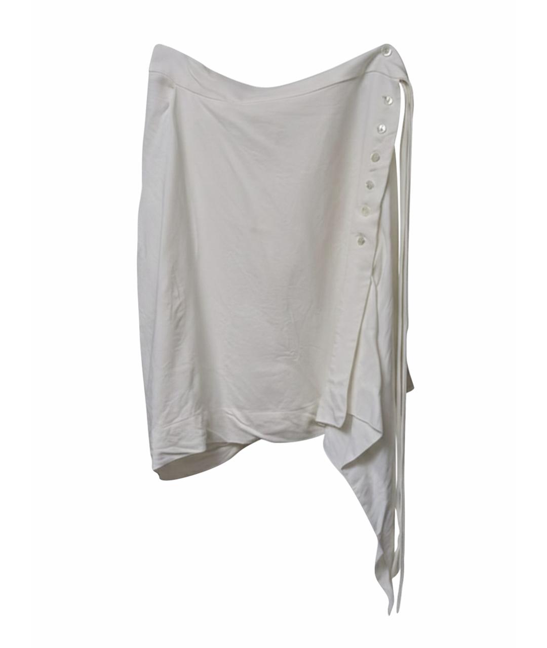 RICK OWENS Белая вискозная юбка мини, фото 1