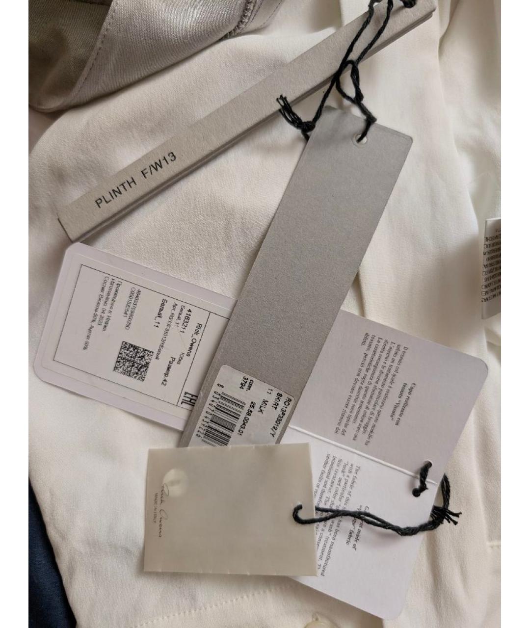 RICK OWENS Белая вискозная юбка мини, фото 4