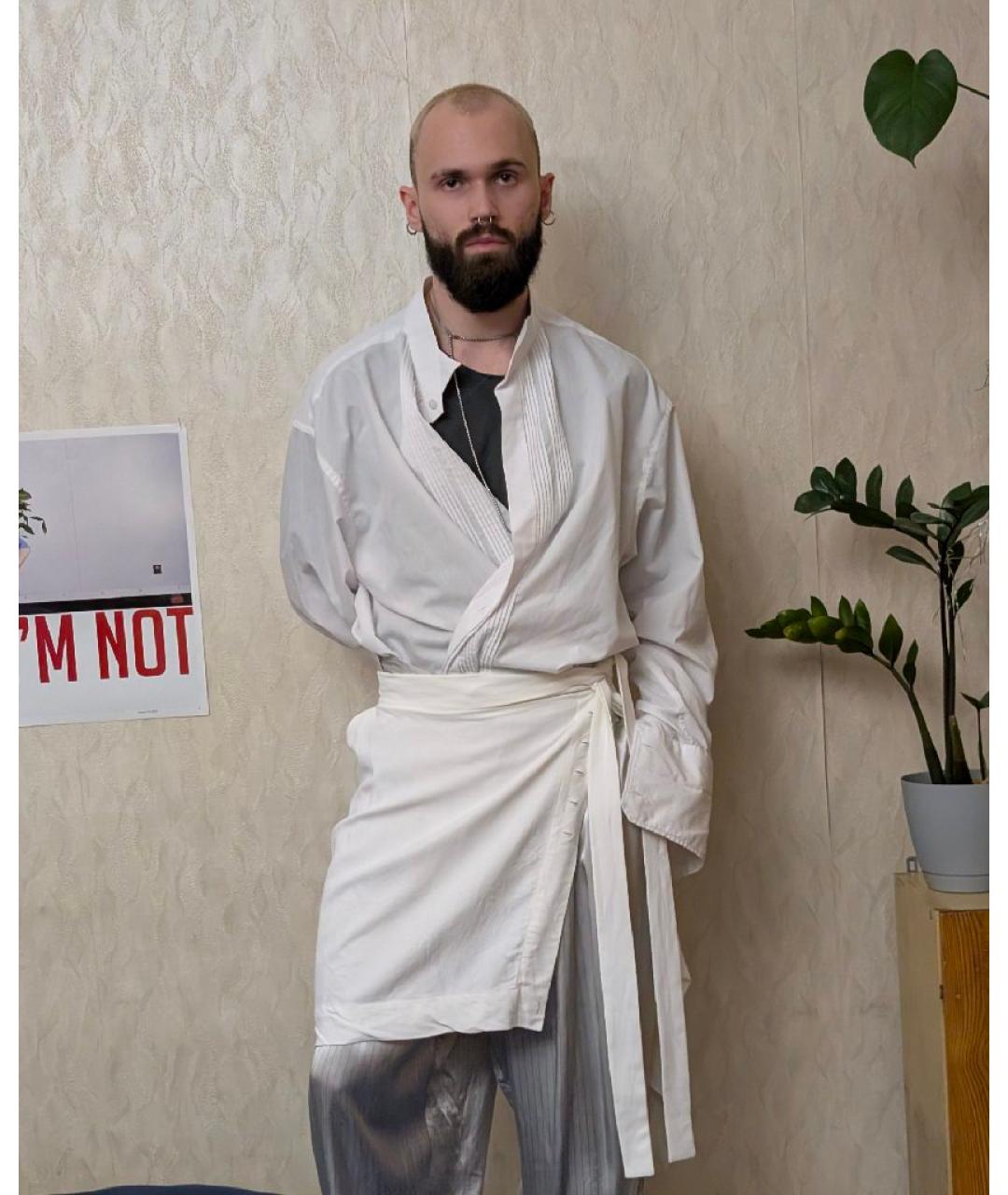 RICK OWENS Белая вискозная юбка мини, фото 5