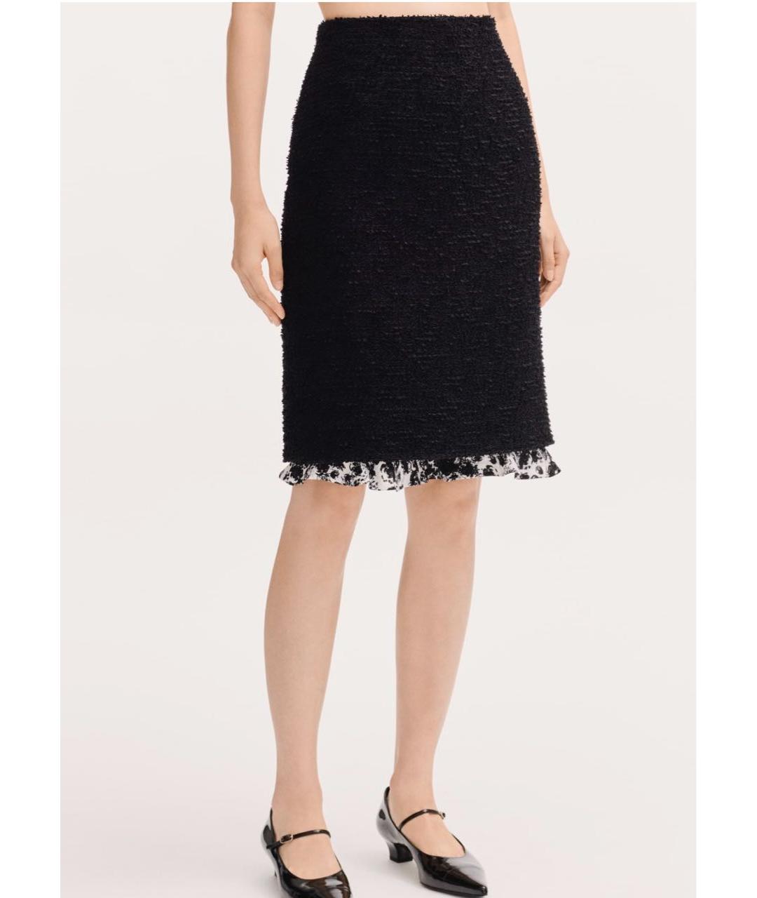 CHANEL Черная твидовая юбка миди, фото 4