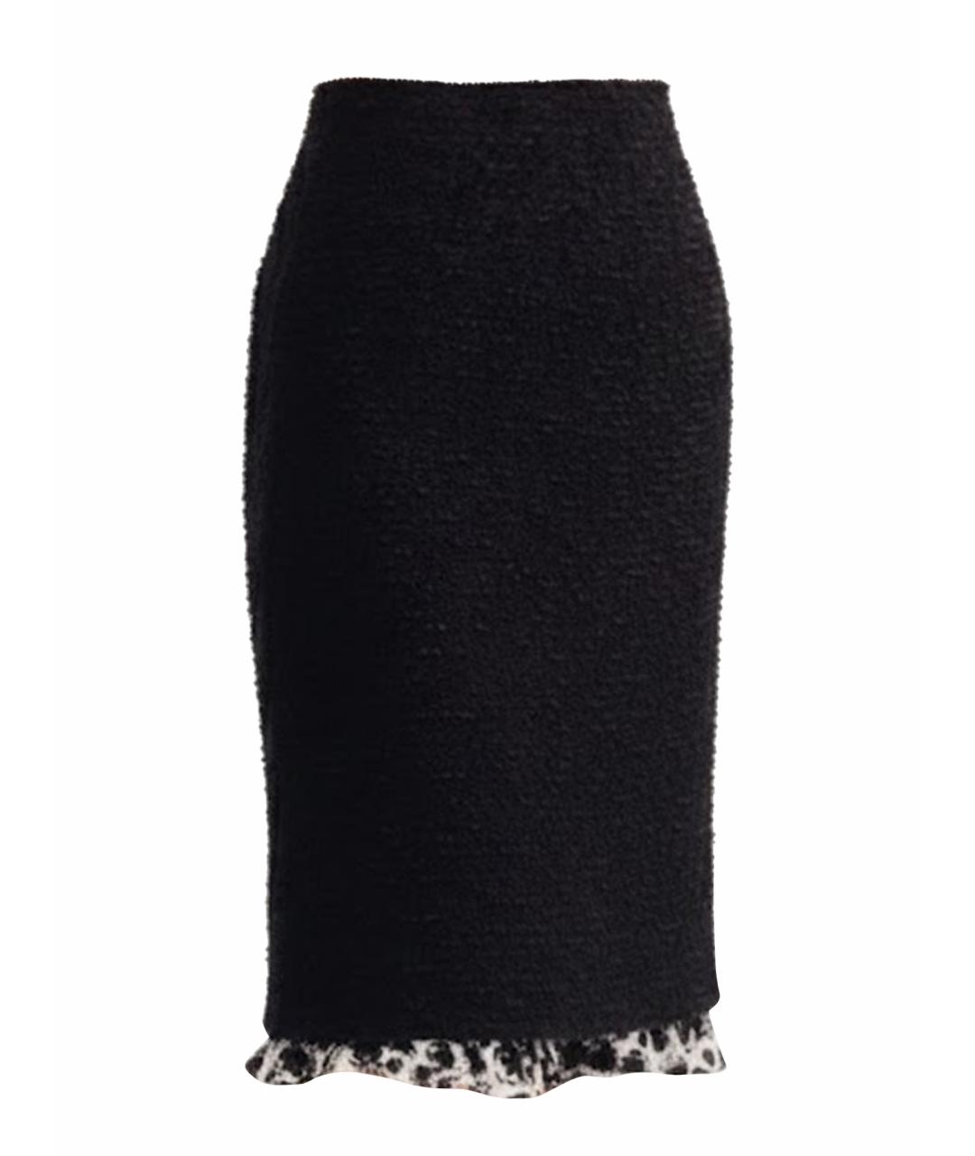 CHANEL Черная твидовая юбка миди, фото 1