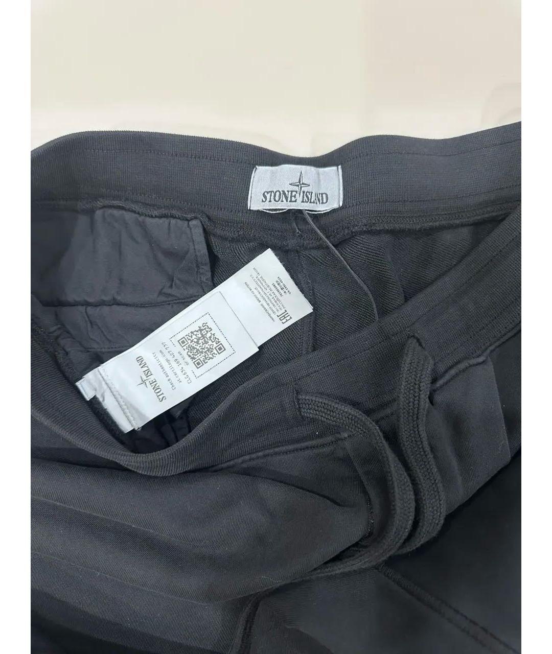 STONE ISLAND Черные хлопковые повседневные брюки, фото 7