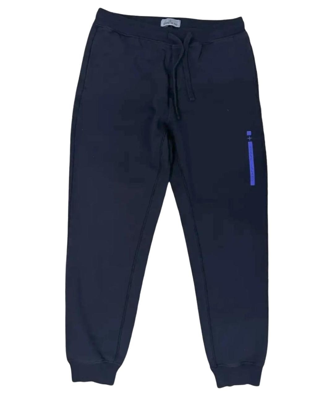 STONE ISLAND Черные хлопковые повседневные брюки, фото 1